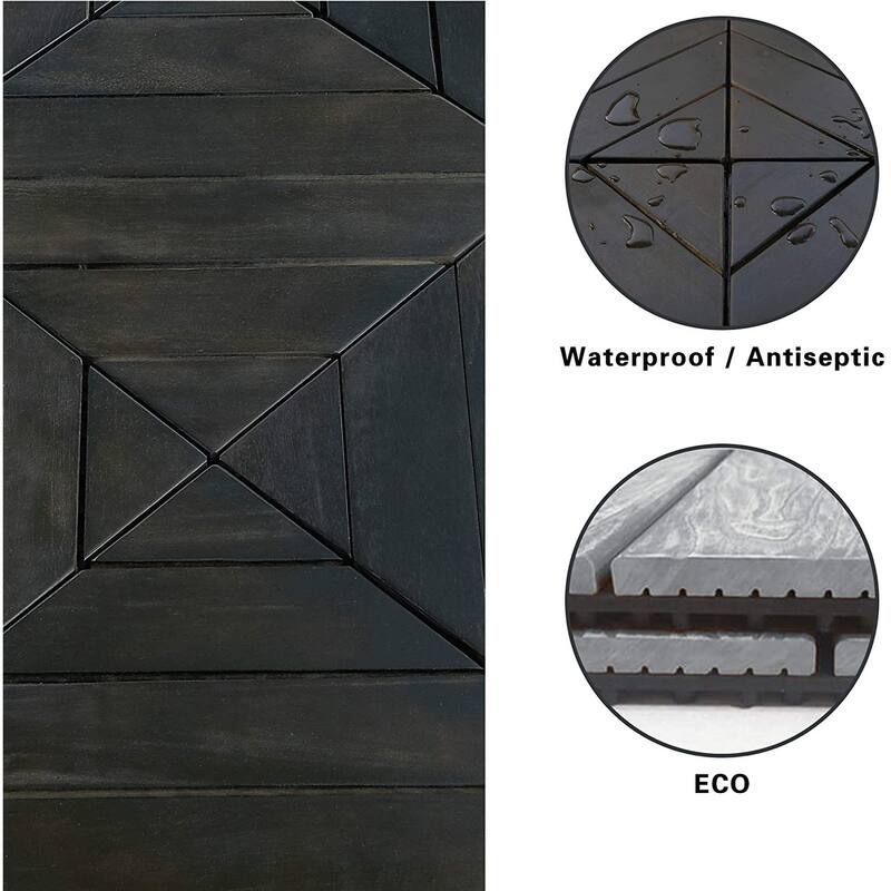MCombo Deck Tiles 12"x12" 10Pcs, Acacia Wood WF01/02/22/33/44