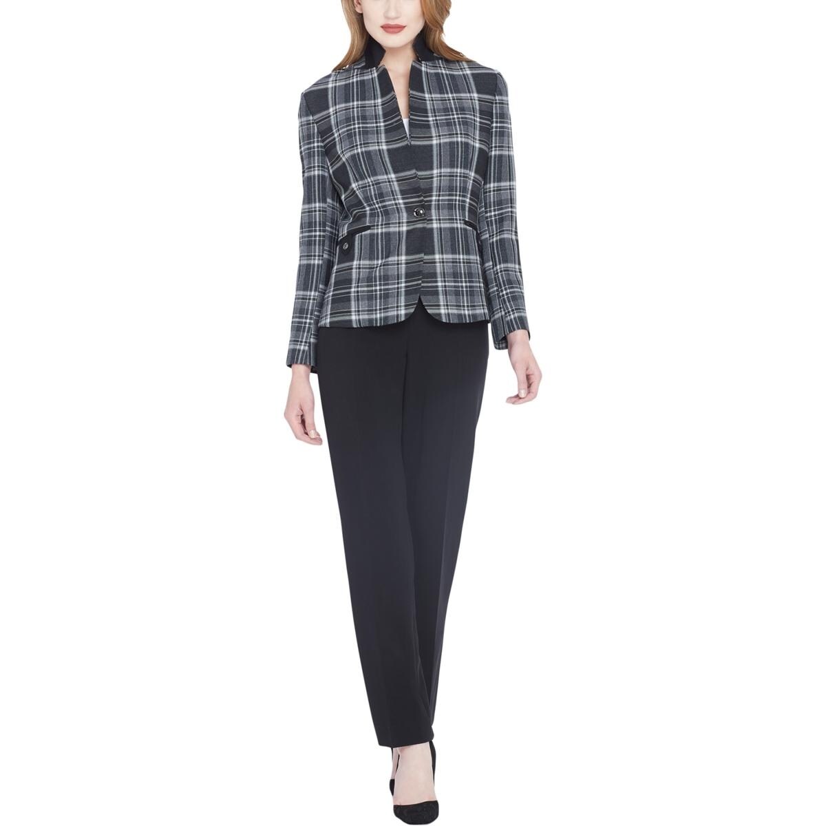 Shop Tahari Asl Womens Pant Suit Plaid Business Wear Free