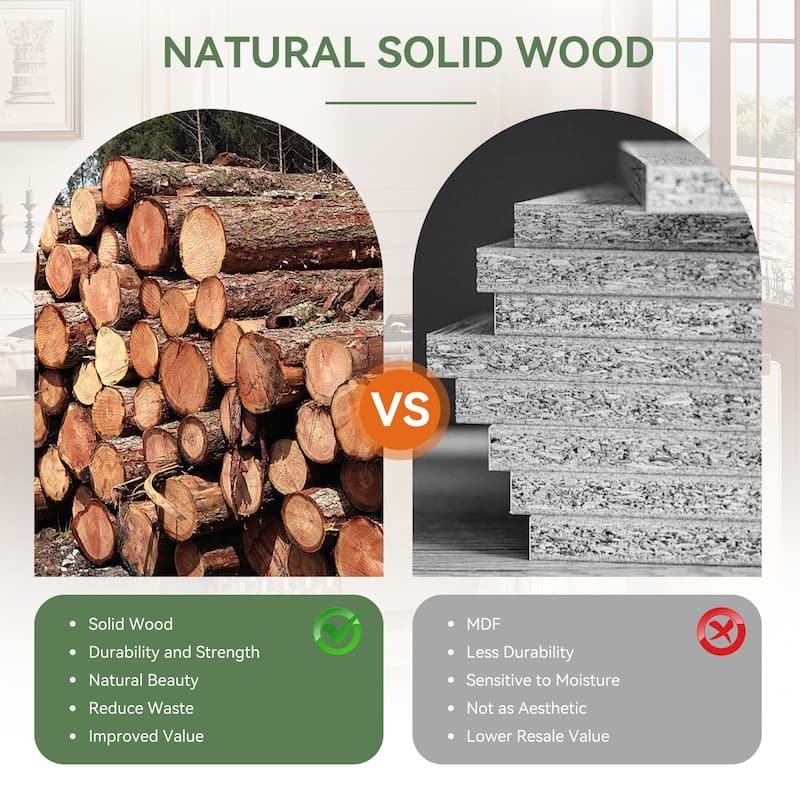 Solid Wood Entryway Console Table with 2-tier Storage