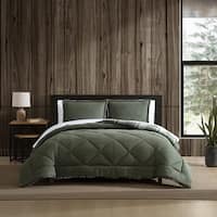 Eddie Bauer - Set di biancheria da letto king size, flanella di cotone, spazzolato per una maggiore morbidezza, accogliente decorazione per la casa (verde, king