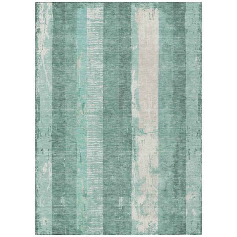 HomeRoots Striped Transitional Rectangle Outdoor Rug