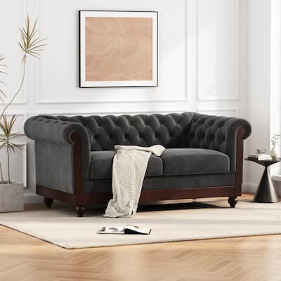 Chesterfield Velvet Loveseat Sofa