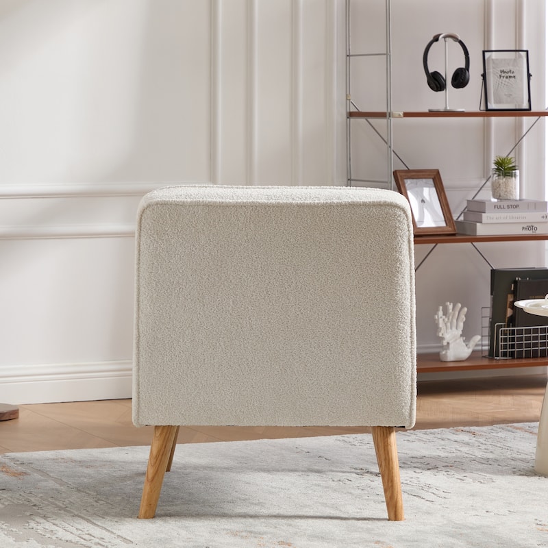 24.4" Wide Modern Upholstered Armless Chair With Black Wood Legs,Accent Chair