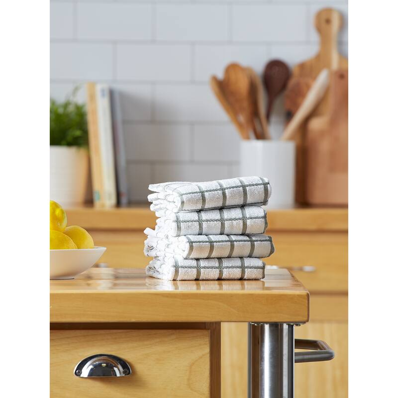 DII Artichoke Windowpane Terry Dishtowel (Set of 4)