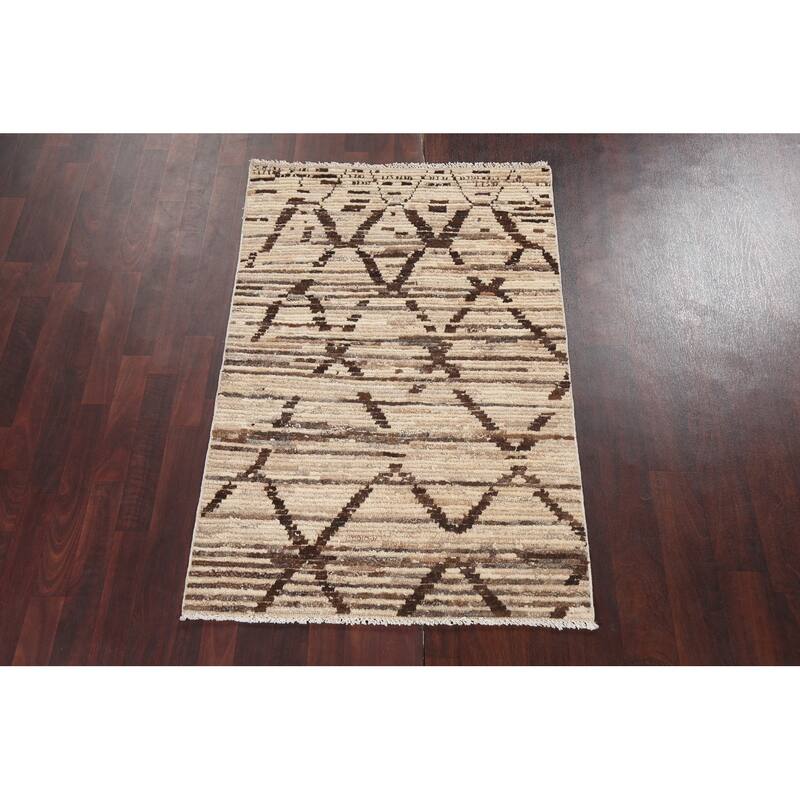 Modern Gabbeh Kashkoli Decorative Area Rug Hand-knotted Wool Carpet - 3'3" x 5'0"