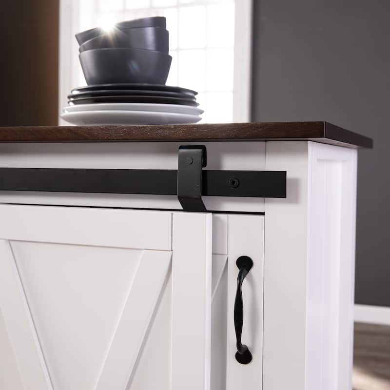 SEI Furniture Livendale White Kitchen Island w/ Storage