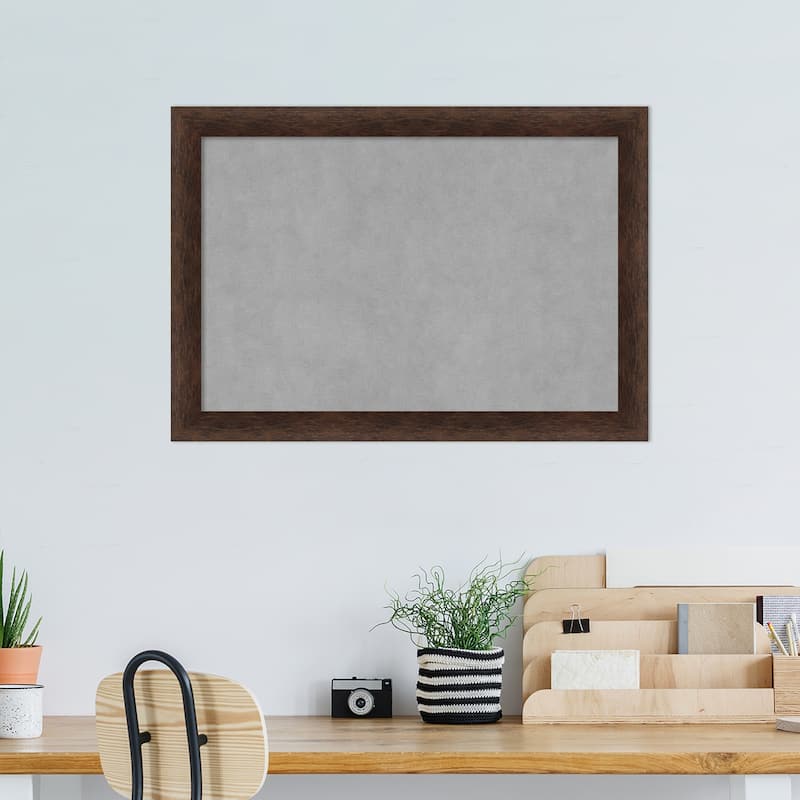 Amanti Art Warm Walnut Narrow Framed Magnetic Board