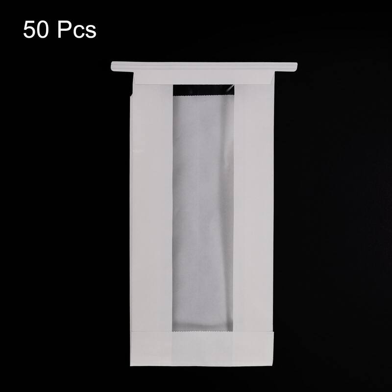Bakery Bags with Window, Tin Tie Tab Lock Bags, White