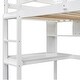 preview thumbnail 17 of 16, Twin Loft Bed with Built-in Desk and Bookcase Guardrails, Grey