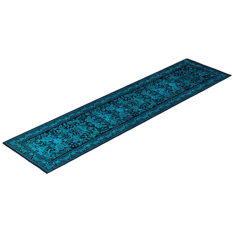 Overdyed One-of-a-Kind Hand-Knotted Area Rug - Black - 2' 7" x 10' 8"