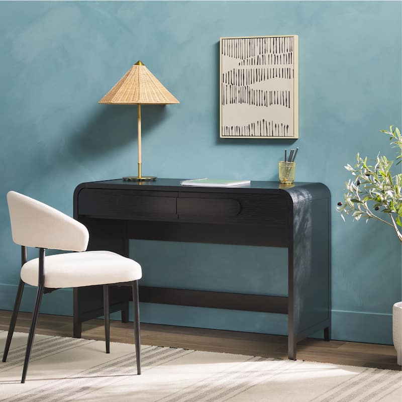 Middlebrook Designs Waterfall Desk with Center Drawers