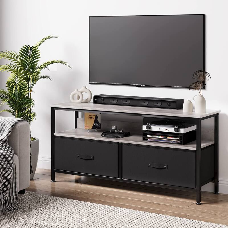 50 Inch TV Stand for Bedroom Small TV Stand Dresser with Drawers and Shelves