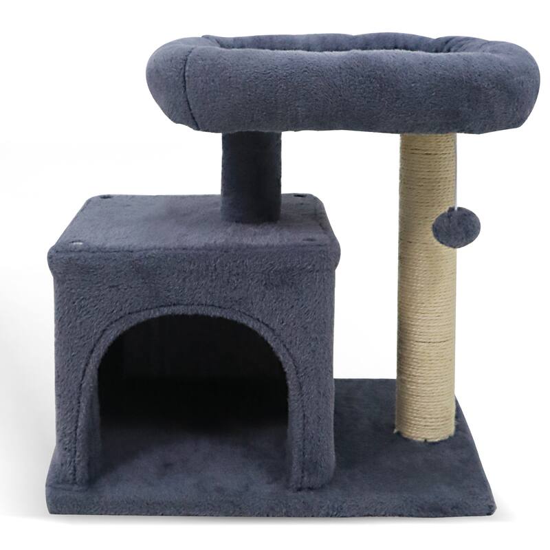Gymax 19.5'' Small Cat Tree w/Large Padded Plush Perch Condo Sisal