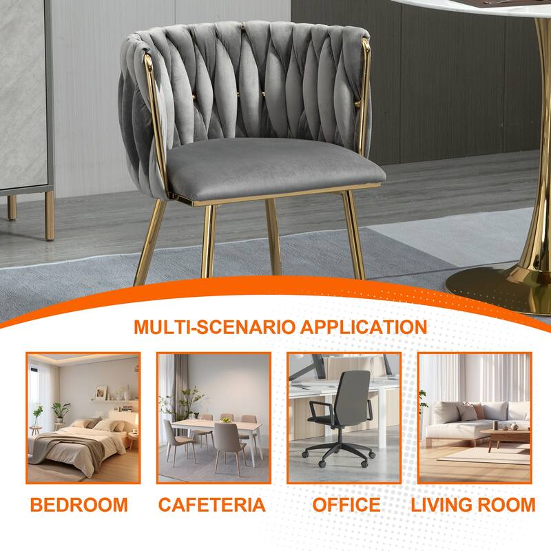 Makeup Chair, Home Backrest Light Luxury Dining Chair, Balcony Table Edge Chair (set of 2)