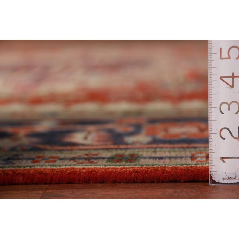 Hand Knotted Oriental 100% Wool Carpet Traditional Medallion Oranges & Rust Heriz (serapi) Area Rug - 9' 10'' X 8' 0''