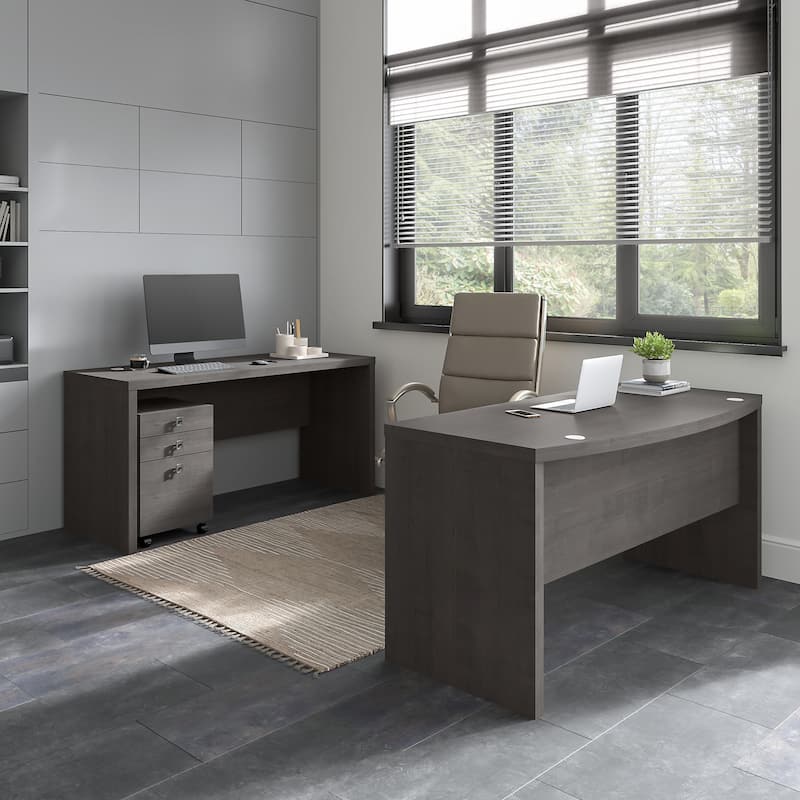 Echo Bow Front Desk and Credenza w/ Drawers by Bush Business Furniture
