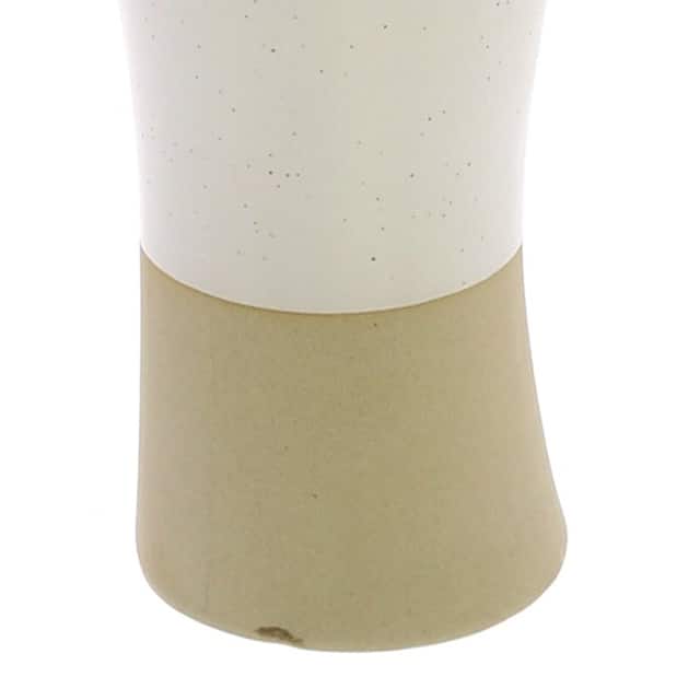 11 Inches Handmade Ceramic Vase, Beige and White