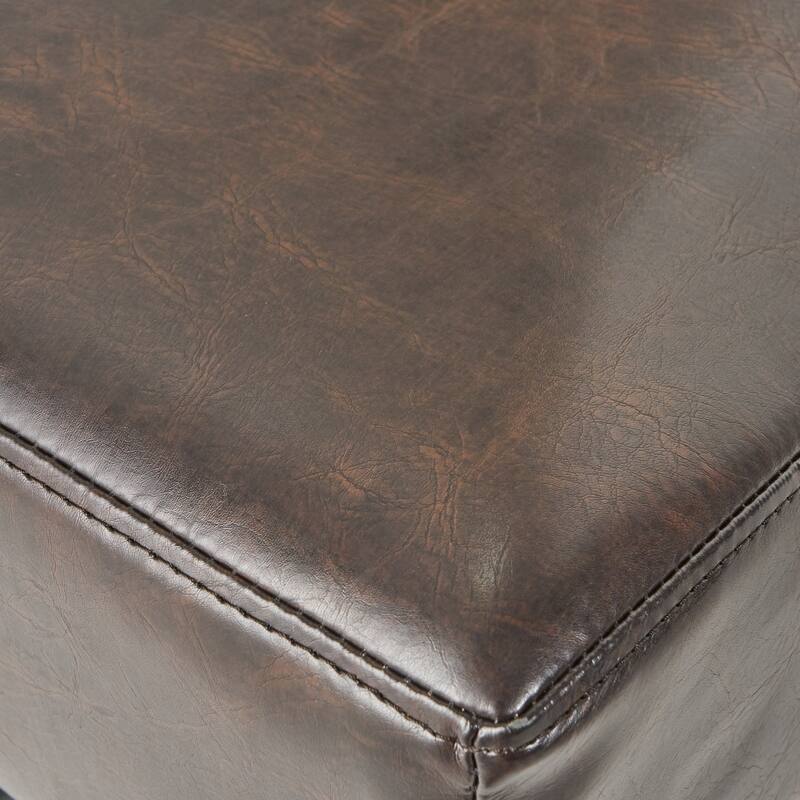 2-Piece 30-inch Leather Backless bar Stools, Leather Footstools, Suitable for Bar Counters, Kitchen Islands