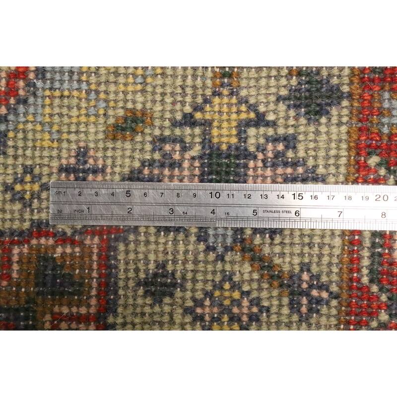 Hand Knotted Oriental 100% Wool Carpet Transitional All-Over Yellow & Gold Oushak Runner Rug - 7' 11'' X 2' 7''