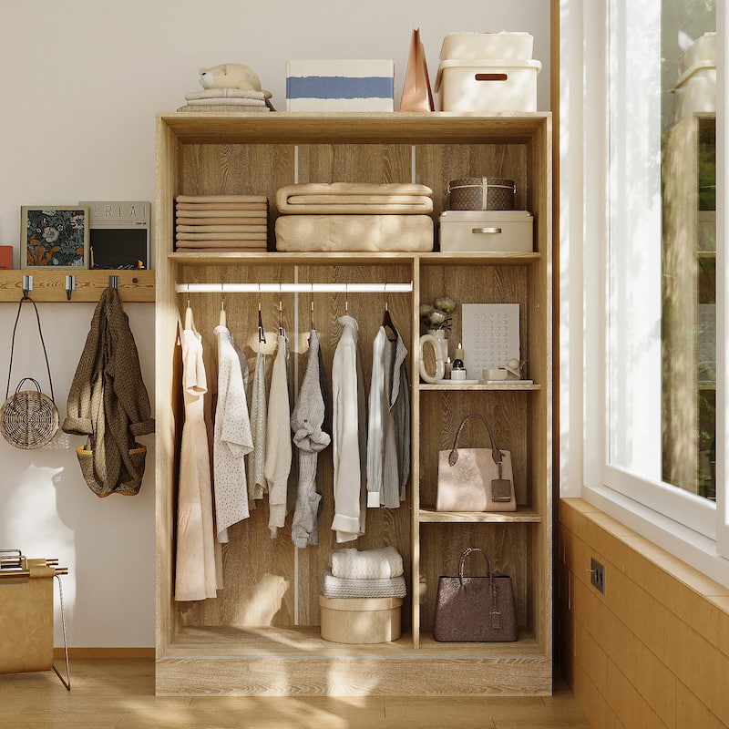 Functional Sliding - door Armoire Wardrobe Closet: Organized Storage for Your Bedroom