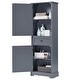 Narrow Bathroom Cabinet Adjustable Shelves Storage Tall Cabinet - Bed ...