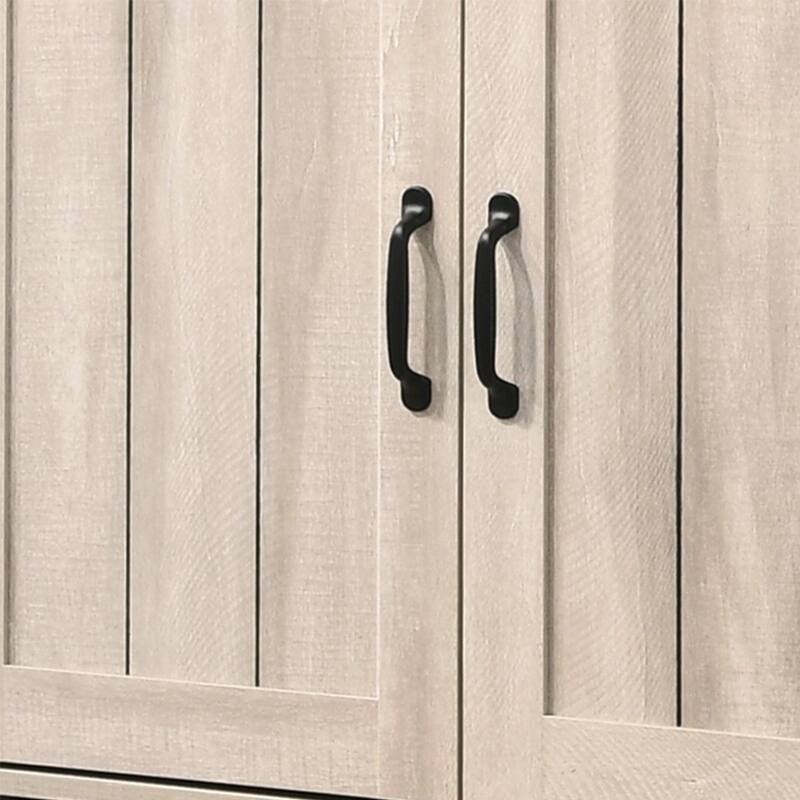 3 Doors Wooden Shoe Cabinet in Dusty Gray Oak