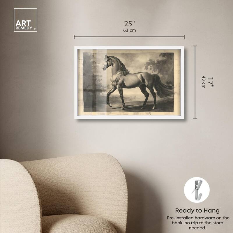 Sketch of a Stallion Shadowbox by Art Remedy