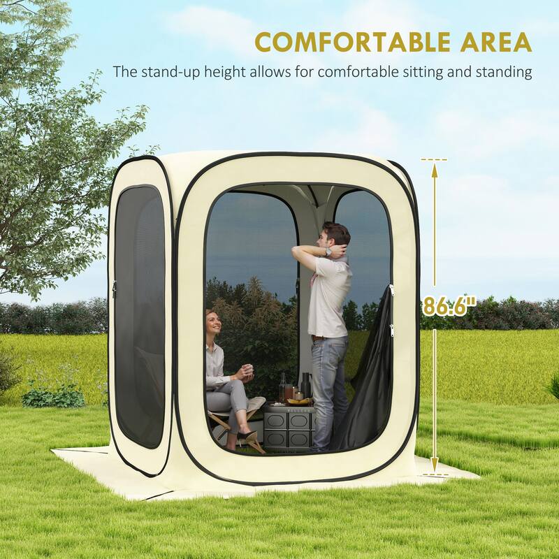 Pop Up Screen Room Tent Quick Setup Portable Outdoor Camping with Sun Protection - 70.9" L x 70.9" W x 86.6" H