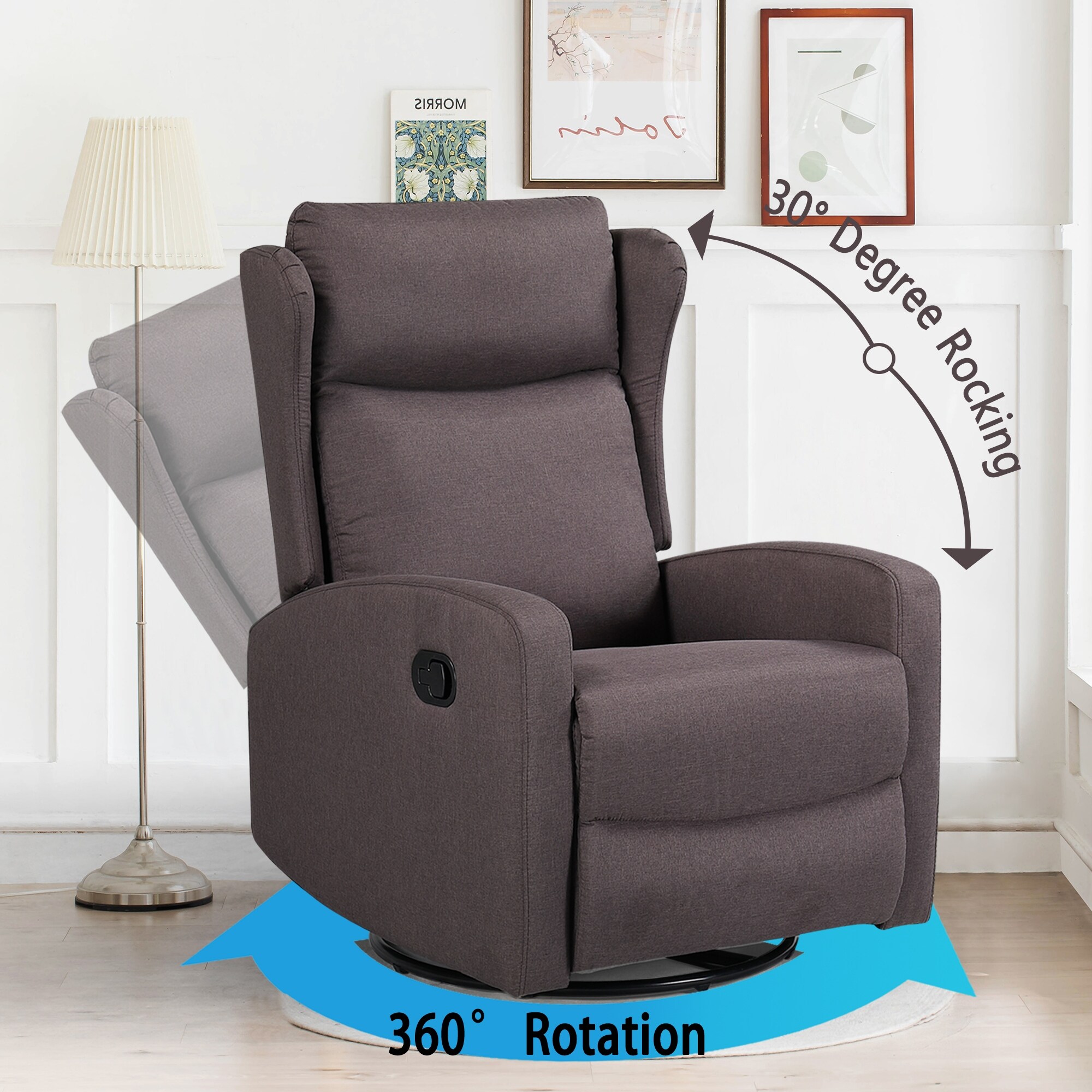 Swivel Rocking Recliner with Multiple Features Bed Bath Beyond