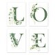 preview thumbnail 1 of 8, Tropical Leaf Collection Wall Decor Art Prints (Set of 4) - Green White Boho Watercolor Floral Botanical Woodland Garden - LOVE