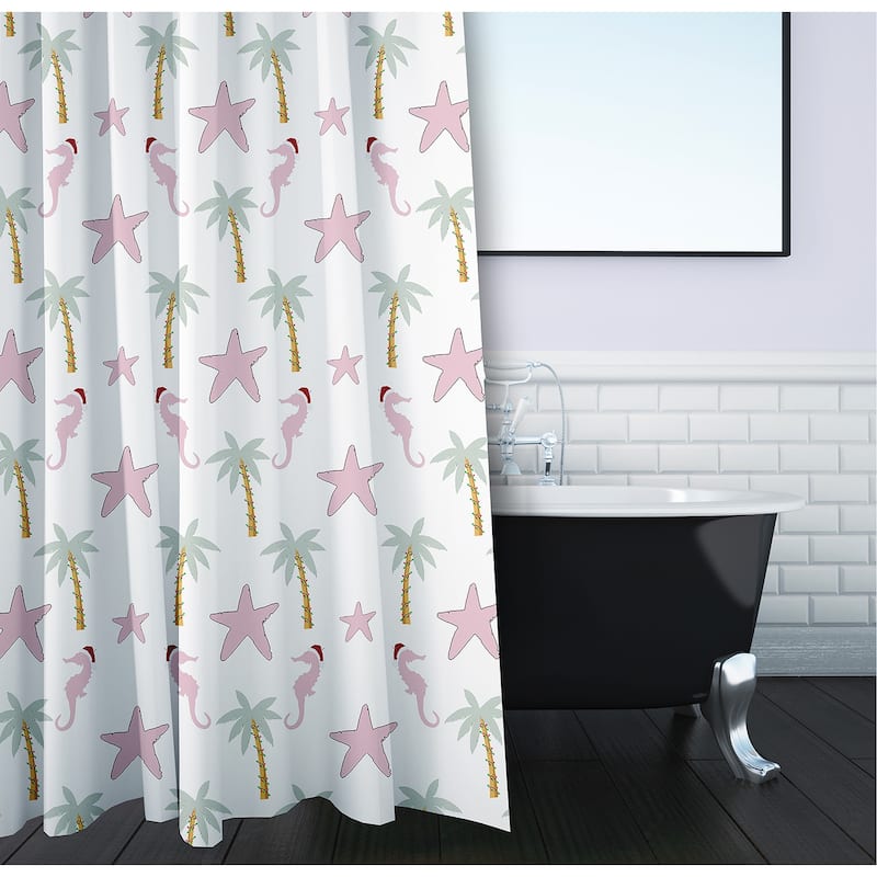 Christmas Beach Pattern Shower Curtain