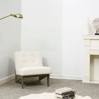 SAFAVIEH Couture Collection Nelly Ivory/Grey Scandinavian Accent Chair - 23" W x 31" D x 26" H