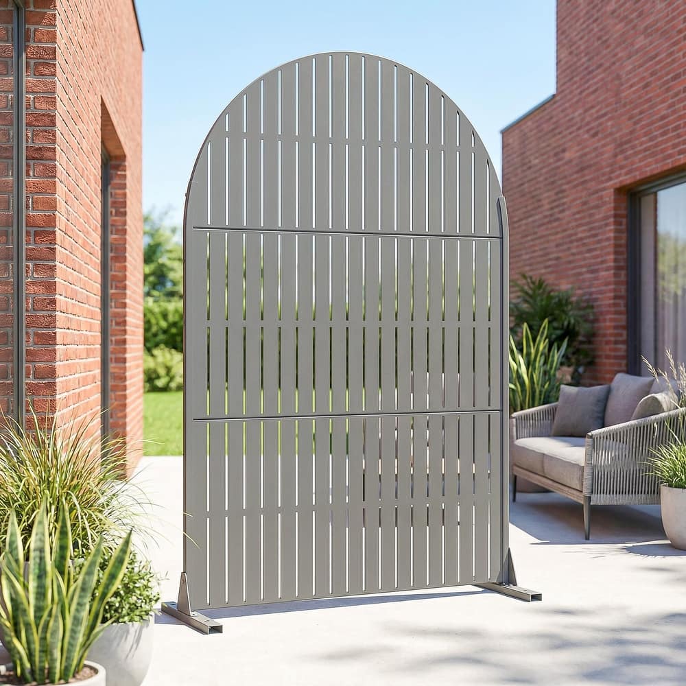 Dovelina 6ft.Outdoor Freestanding Metal Privacy Screen Decorative Garden Fence - 72"x47"