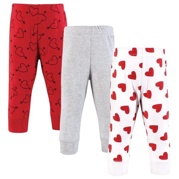 slide 1 of 1, Hudson Baby Infant Girl Cotton Pants and Leggings, Love Hearts, 2T Love Hearts - 2T