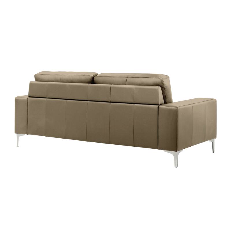Faelin 79" Modern Sofa Loveseat, Top Grain Leather Couch with Removable Cushions