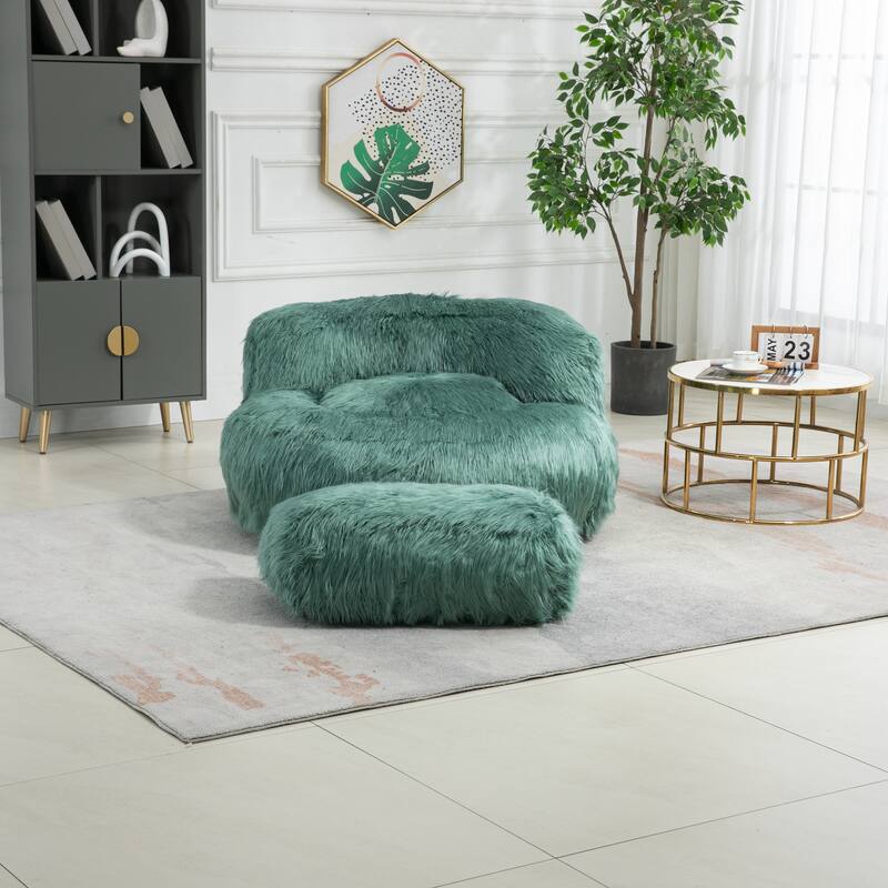 Bean Bag Chair,Floor Sofa with Handle,Accent Sofa Chair with Ottoman for Gaming Reading Relaxing