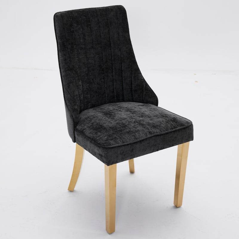 Upholstered Dining Chair Accent Chair Set of 2 - Black