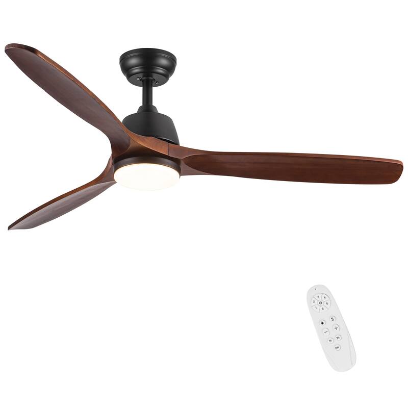 52" Farmhouse Rustic LED Ceiling Fan with Remote Control