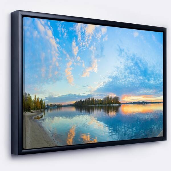 Designart Exotic Sunrise On River Autumn Oversized Beach Framed Canvas Artwork Print Overstock 18957773
