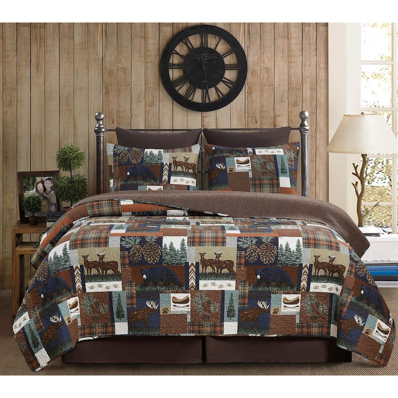 Rutherford Breeze Rustic Lodge Cotton Quilt - Reversible and Machine Washable