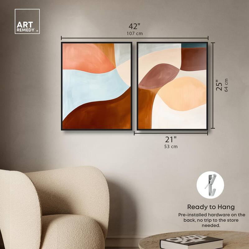 Shapes Revisited II Canvas Set of 2 by Art Remedy