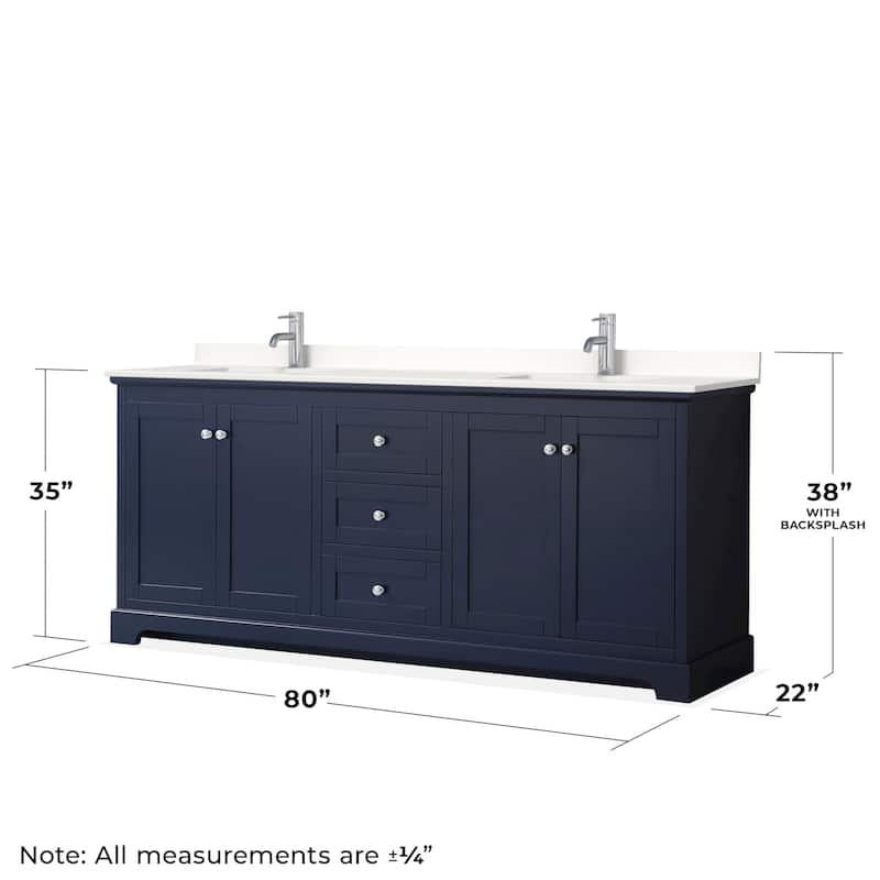 Wyndham Collection WCV232380D-QTZ-UNSM70 Avery 80" Free Standing