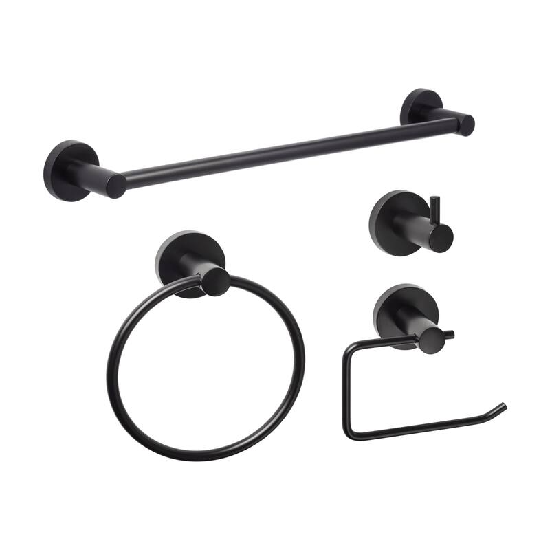 Sure-Loc LG-SET-PH1 Lugano 4 Piece Bathroom Package with 30" Towel - Flat Black