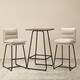Option Brown Table & White Stools