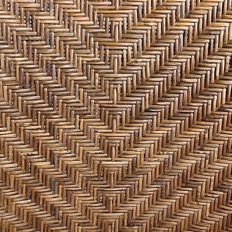 Bohemian 18" W Natural Rattan Backrest with Upholstered Armchair