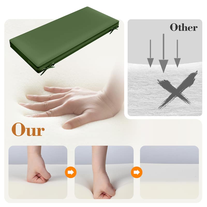 Waterproof Outdoor/Indoor Bench Seat Cushion Replacement for Patio Furniture