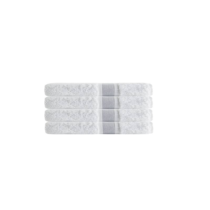 Unique Turkish Cotton 4 pcs Hand Towels - 16'x28' Hand towels - Silver