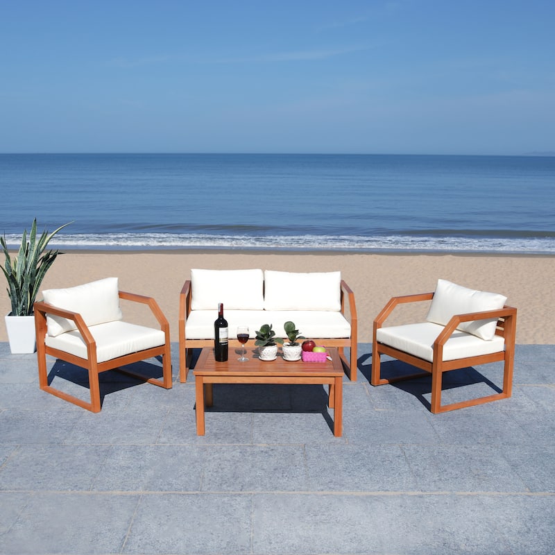 SAFAVIEH Outdoor Keyla 4-Piece Living Set - 46Wx20Dx15H