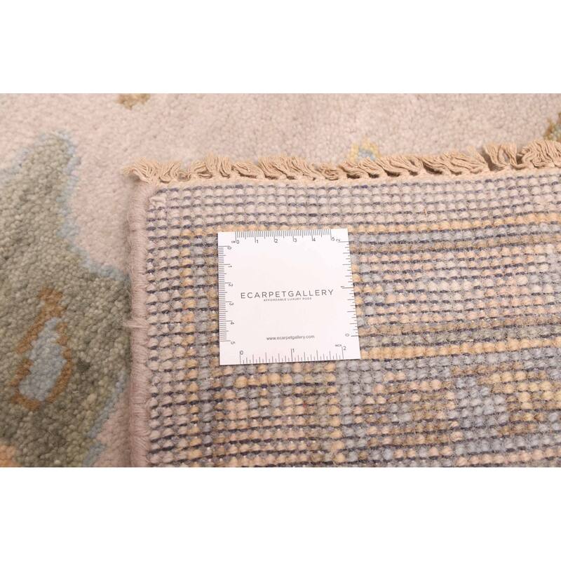 ECARPETGALLERY Hand-knotted Modern Oushak Light Grey Wool Rug - 9'11 x 13'9