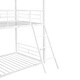 preview thumbnail 9 of 9, Twin over Twin Metal Bunk Bed with Half Roof, Guardrail, and Ladder